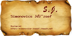 Simonovics József névjegykártya